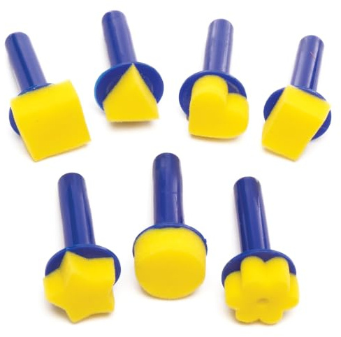 Baker Ross FE293 Tampons de peinture éponge - paquet de 8, pinceaux pour enfants, fournitures de peinture, fournitures d'art pour enfants