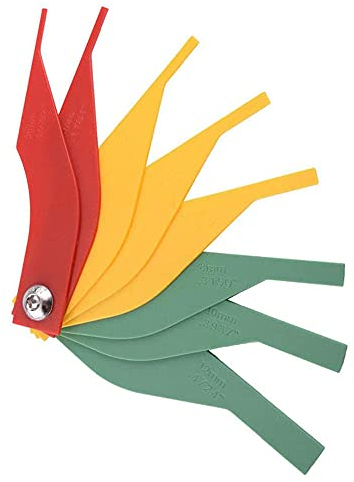 Hsthe Sea Jauge de plaquette de Frein, jauge d'épaisseur 8-en-1, Outil de règle de Mesure, Garniture de palpeur de plaquette de Frein Automobile, épaisseur de Garniture de Frein SAE et jauge métrique