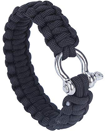 EVTSCAN Paracord 550 Survival Armband, 550 Paracord Woven Survival Armband Edelstahl Schnalle Kit Outdoor