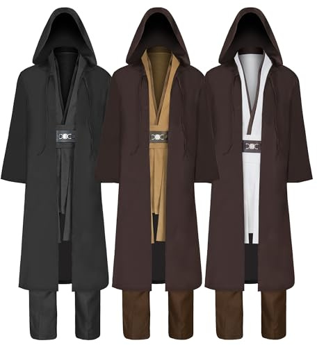 Anakin Jedi-kostym för vuxna män, tunika med huva, Halloween-kostym, cosplay-uniform