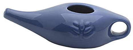 ISTOVO 250 ml de cerámica Neti tarro limpiador nasal olla de tubo de fuga para nariz narices húmedas hombres y mujeres, azul