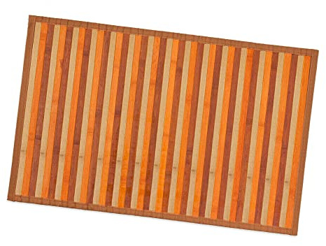 emmevi Bambus-Teppich aus Holz, rutschfest, für Küche, Bad, Degradé, 40 x 65 cm, Beige