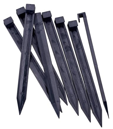Lot de 12 piquets d'ancrage de bordure de jardin de 25,4 cm pour bordure de pavé, barrières contre les mauvaises herbes, gazon, tente, barrière contre les mauvaises herbes, bois, menuiserie, tente,