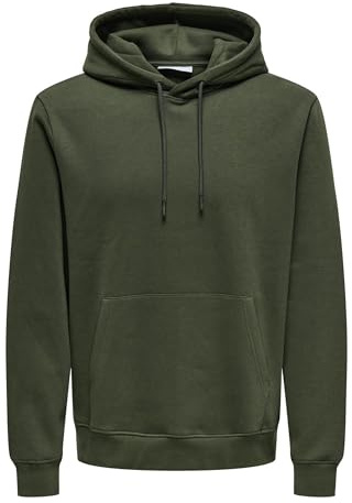 ONLY & SONS Huvtröja för män ONSCONNOR sweatshirt, Russin, S