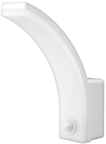EL-HOME LED Fassadenleuchte ML-21B7 mit Bewegungssensor 140° PIR, 20W, 2300lm, Dämmerungssensor, IP65 – für den Außenbereich, Wandleuchte, Garten Lampe, Lampenhalter, Aussenleuchte - Weiß