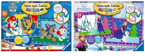 Ravensburger Malen nach Zahlen 20286 - Paw Patrol - Kinder 5-7 Jahre, Paw Patrol Spielzeug für 1 Spieler, Paw Patrol Geschenke & Malen nach Zahlen 27771 - Eiskönigin - Kinder 5-7 Jahren