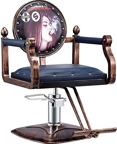 Hydraulische Vintage-Schönheitsausrüstung, Retro-Friseurstuhl, Verstellbarer, drehbarer Schönheits-Haarschneidestuhl, Friseur-Styling-Stuhl (max. Tragkraft 420 lbs) für den Komfort des Frise