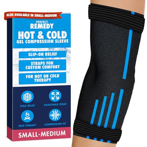 Perfect Remedy Manchon de glace pour bras froids et chauds - Manchon de glace pour les coudes de tennis en cas de blessure - Manchon de glace pour genoux, coudes (petit à moyen)