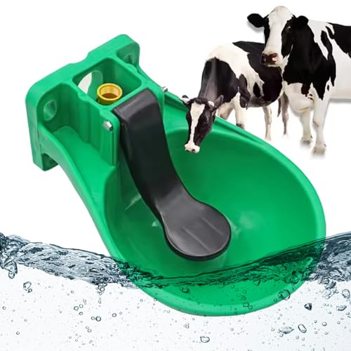 Bebedero Caballos, Bebedero con Lengüeta Presión + Tornillos Conexión y Adaptador, Bebedero para Caballos - Suministro Automático Agua, Abrevadero para Ganado Vacuno, Burros y Caballos, Verde