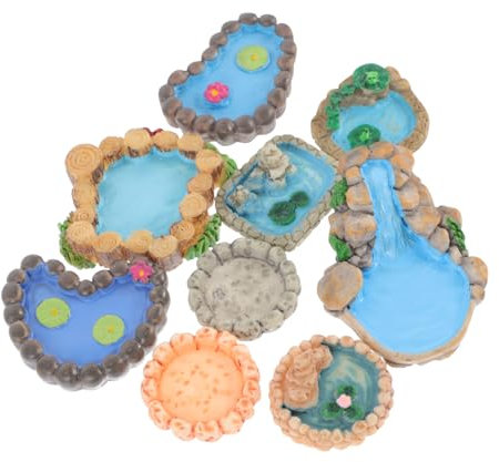 FUNOMOCYA 9piezas Adornos De Jardín Miniatura para Estanques Decoraciones para Paisajes Estilo Aleatorio Accesorios Creativos para Jardines y Paisajes