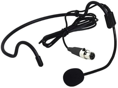 Genérico Micrófono de Diadema Cardioide para Shure SLXD1 Transmisor de Bolsillo, con Mini Conector XLR de 4 Pines, Color Negro