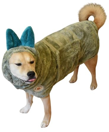 DERPYCHAPPY Premium Hundehandtuch, Bademantel und Hundebademantel zum Trocknen von Hunden, hergestellt in Korea, super saugfähig, schnell und verstellbar, Mikrofaser-Badetuch für Katzen und Welpen