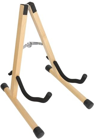 Tihebeyan Gitarrenständer, Buchenholz-Gitarrenständer, Klappbar, Verstellbar, Tragbar, Holz-Akustikgitarrenständer für Mandoline (Holzgetreide)