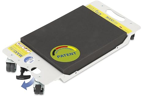 Blitzfux® MAXIlite Alu Knieroller & Transportwagen mit Cable Pull Seilzug – Rückenschonend, Leicht & Ergonomisch - 200 kg Traglast, Robust und Effizient - Kniepolster ideal für Boden- & Sockelarbeiten