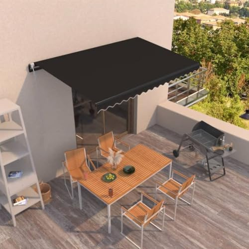 Gecheer Tenda da Sole Retrattile Automatica 400x350 cm Antracite,Tenda da Sole,Tenda Esterno Sole,Tenda Balcone,Tenda Sole Esterno,Tenda da Patio,Tenda da Sole per Terrazzo,P3069189