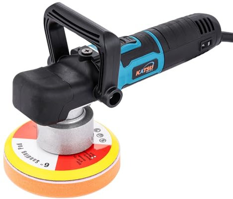 KATSU Tools Random Orbital Polisher 800W 150mm 6 Inch - 6 Variable Speed, Dual Action Sander Polisher, Electric Car Buffer Polishing Machine for Car Detailing, 100052