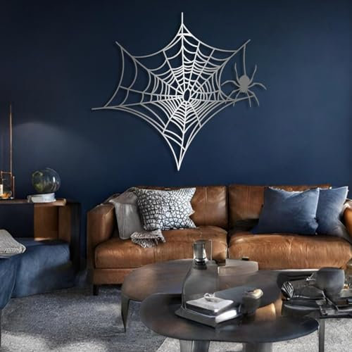 Spinnennetz Metall Wandation, Halloween Wandkunst, Schild, Wohnzimmer Wa
