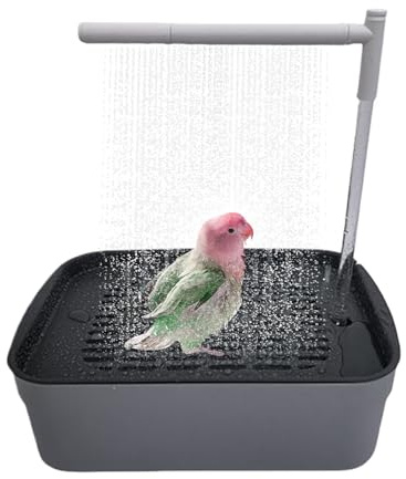 Ducha de Loro, Ducha automática para pájaros periquitos, Suministros de Limpieza silenciosos, estación de Accesorios de baño para Pinza, Periquito, cacatúa, agapornis, Gris Africano