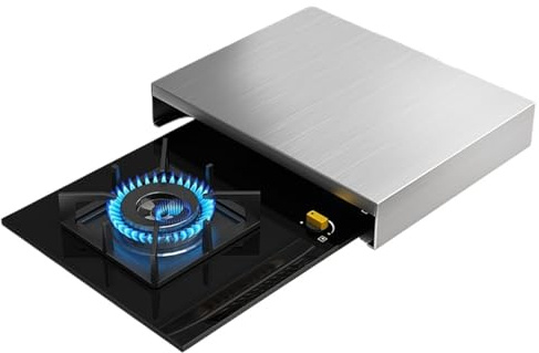 Vnook Gas stove cover, stove top cover, stainless steel gas stove protection, stove top mat, with handle stove cover, electric stove stand, for home, kitchen, restaurant(40x50x9cm)
