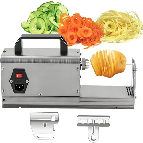 LMYYDES Cortador de Patatas Tornado eléctrico 3 en 1, Cortador de Patatas en Espiral, Cortador de Patatas torcidas, Cortador en Espiral, Cortador de Patatas Fritas Comercial más Grueso