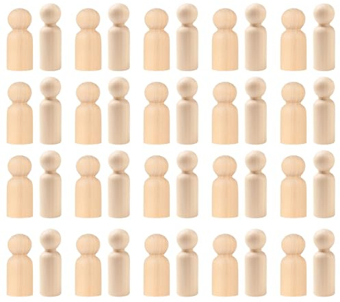 20 Stück Holzfiguren Zum Bemalen, Spielfiguren Holz, Kleine Holzfiguren, Holzkegel Für DIY Bastelprojekte, Ideal Für Kinder Und Kreative