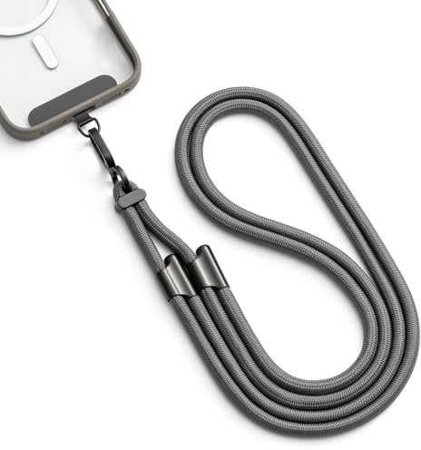MORSUNBELA Handykette Handyband zum Umhängen Verstellbar für Handyhülle | 7 mm Polyester mit Tragering für Alltag Reisen, 80 cm bis 150 cm, Kombinierbar mit Kopfhörern Schlüssel Brillen