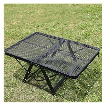 Mesa auxiliar plegable compacta para parrilla, mesa de camping de metal de altura ajustable para barbacoa, patio, jardín, caravana, comedor al aire libre, fiesta y uso en el mercado