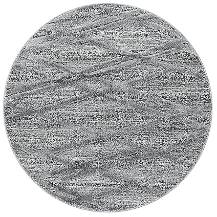 KADIMA DESIGN Tappeto a Pelo Lungo Motivo Geometrico Alto Morbido Lavabile Grigio 160x160 cm Soggiorno Corridoio Antiscivolo | GENF