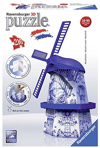 Ravensburger - 3D-Puzzles Baureihe Midi, Holländische Mühle (12519)