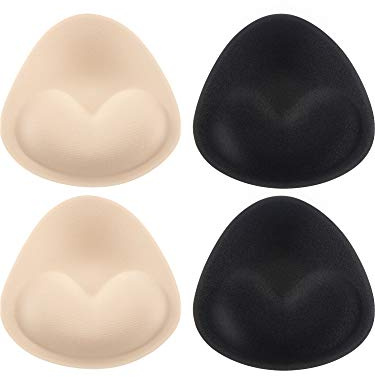 Blulu 4 Paia Rilievi del Reggiseno del Triangolo della Schiuma/Inserti Rinforzatore del Seno Push Up Rimovibile