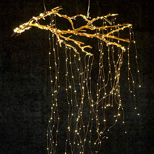 Fairy Lights, Queta Tree Vine Light String with Remote Control Outdoor Indoor Christmas LED Fairy Lights Battery Operated Warm White