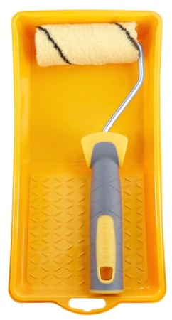 Hardy Working Tools färgrollset 10 cm, färgroller med 2K-fäste och färgskål, målarroller Hardstar Ø 30 mm med reservfäste 2K och målarskål, målarrulle och färgrollerfäste 2K