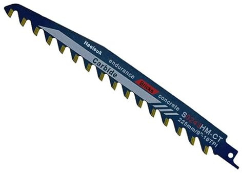 Reciprocating saw blades, Heeieuk carbide saw blade, professional stone saw blades for cutting Ytong stones, wood, red brick, ventilated, brick aerated concrete, cement board (S0243-8.9 Inches)