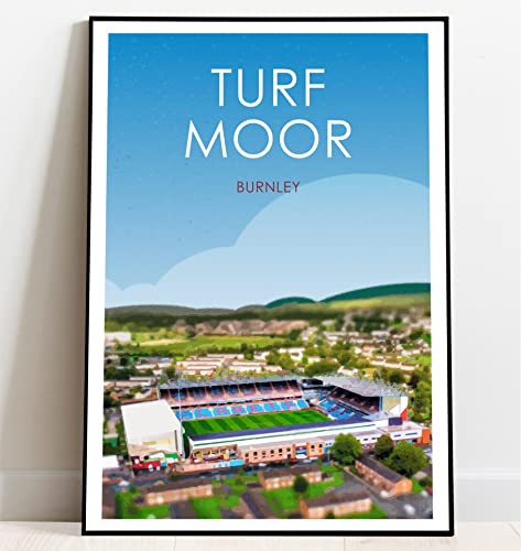 Ultras FC Burnley Turf Moor Stadium Retro Art Print (A4 Giclee Print - Portrait)