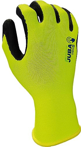 Juba G.nailon/Lycra sin costuras recubierto nitrilo foam,dorso fresco.Amarillo flúor - SIZE: 10