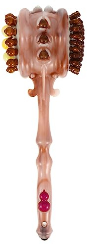 LALAFINA Martillo de Masaje de Doble Cabeza para Cuerpo Completo Mango Largo, Material de Madera y Pp, Herramienta Portátil Adecuado en Casa o Viaje