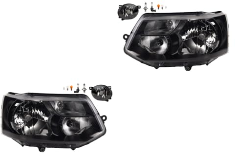 Johns, Scheinwerfer Satz Halogen Front passend für VW Transporter T5 11/2009 - wa. H4 Links & Rechts + Nebelscheinwerfer + Leuchtmittel