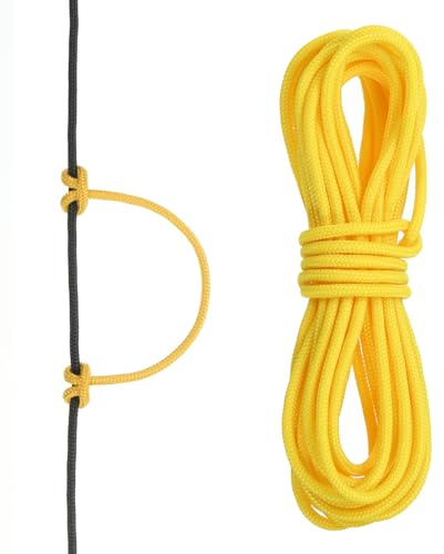 PATIKIL Corda ad Rnello D per Tiro con Arco 10 Piedi, Ring di Rilascio Corda Arco Cocca Ring Incocco Fibbia per Corda dell'Arco Composta, Giallo