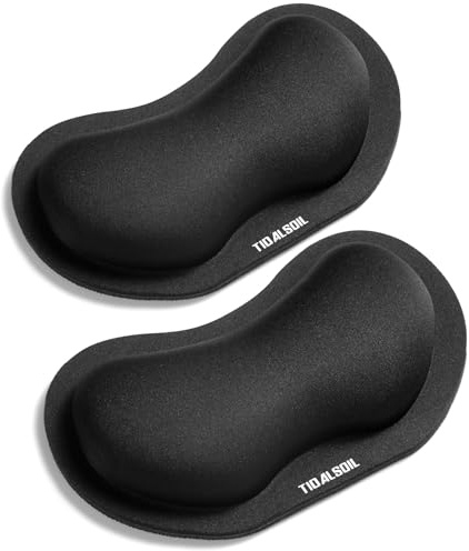 TIDALSOIL Mouse Wrist Rest, 2 Pack Mouse Wrist Rest Support Cushion mit Anti-Rutsch-Gummi-Basis, Ergonomic Pain Relief Mouse Hand Rest (Black)
