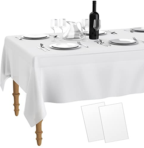 Weiße Tischdecke für Biertisch - Einweg Plastik Tischdecken für Party, Hochzeit und Geburtstag