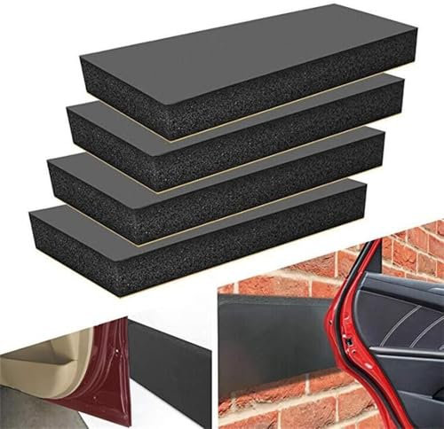 Garagen Wandschutz, 4Pcs Selbstklebender Kantenschutz Schaumstoff 30 X 10 X 3 cm, Auto Türkantenschutz, Garagen Wandschutz Wandpolsterung für Autotüren Garagen und Carport (Schwarz)