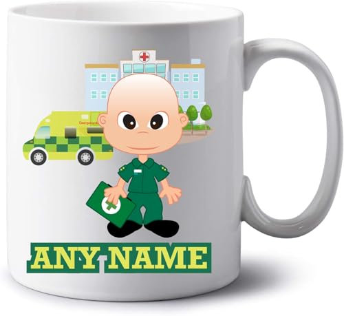 GOPERSONALISED Paramedic Gifts for Men - Personalised Paramedic Jumbo 20oz Mug - Ambulance Student Staff Nurse Medics Key Worker Present - Extra Large Tea Coffee Big Mug Custom Name Cup (Bald)