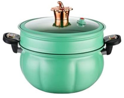 8 L minikokare med snabbvärme med låsbara handtag, non-stick gryta med pumpagryta lock för gas, induktion och elektriska spisar