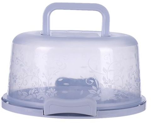 Sghtil Porta torte con coperchio e manico, supporto per torte con coperchio, manico trasparente, a cupola, riutilizzabile, ermetico, per panetteria, feste, servire