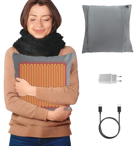 Mostop 45 * 45cm Heated Pillow,Lumbar Support Pillow for Back Pain Relief,3-Speed Temperature Control Electric Heated Pillow for Back,Waist,Neck,Menstrual Pain Relief-Perfect for Home,Office