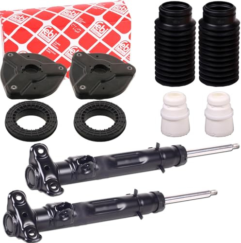2x Gasdruck Stoßdämpfer vorne + Febi Domlager | 2x 65331365 + 2x 29478 + 900 152 Kompatibel mit C-Klasse (W204),C-Klasse T-Model (S204)