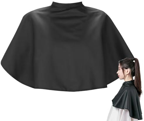 Capes de coupe de cheveux pour adultes, cape de coupe de cheveux pour adultes, housse de robe de coupe courte, tablier de coiffeur réglable, équipement de salon, cape noire pour salon de coiffure à