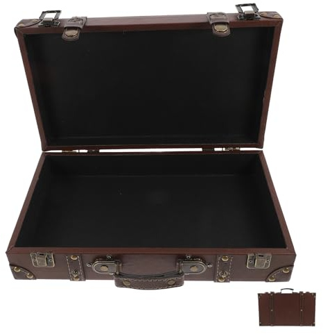 HOOTNEE Valigetta Vintage in Pelle Stile Britannico per Esposizione Negozi Abbigliamento Valigia Retrò Multifunzione con Ampio Spazio per Foto e Decorazioni Vetrina