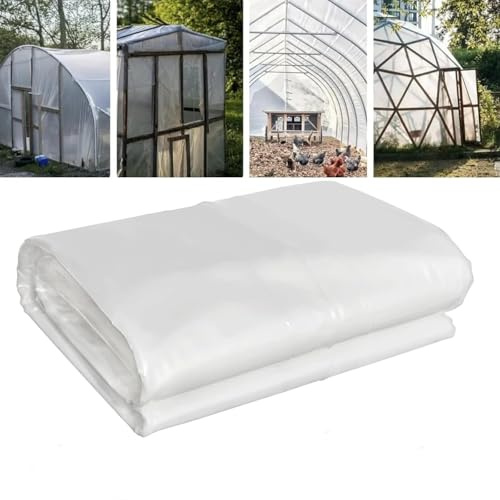 Zhiyu666 Extra Thick Clear Heavy Duty Polythene Sheeting, Plastic Dust Waterproof Sheets for Greenhouse, Waterproof Garden Cover for Building Rubble & Paint Protection (2 x 10M)