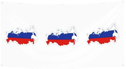 Bandera de Rusia con mapa impreso, pancarta grande para fiesta de cumpleaños, decoración colgante para regalos de celebración